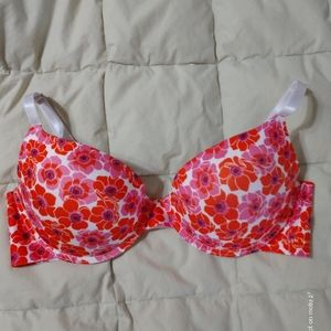 Isaac Mizrah floral Plunge push-up Bra